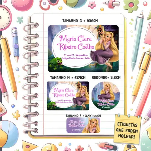 Kit Etiquetas Escolares Enrolados 79 Unidades