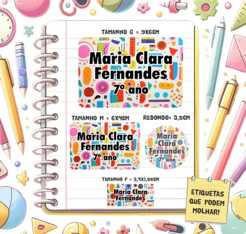 Kit Etiquetas Escolares Formas Geométricas 79 Unidades