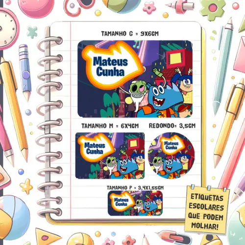 Kit Etiquetas Escolares Gigablaster 79 Unidades
