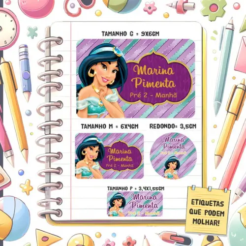 Kit Etiquetas Escolares Jasmine 79 Unidades