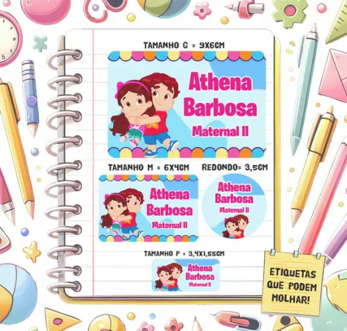 Kit Etiquetas Escolares Maria Clara e Jp 79 Unidades