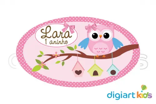 Placa - Painel - Oval - Coruja 70cm