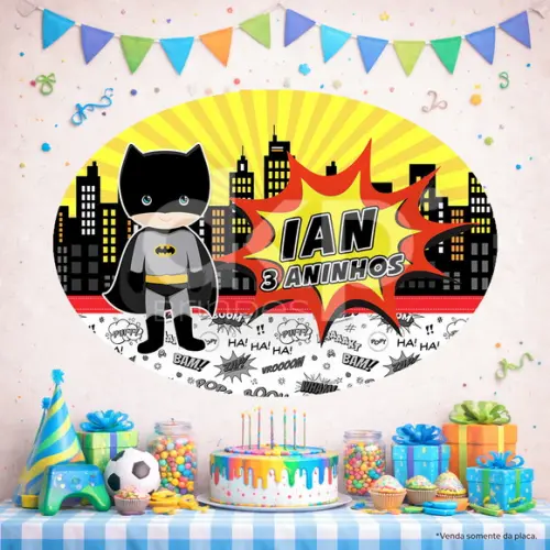 Placa Painel para Decoração Batman Cute