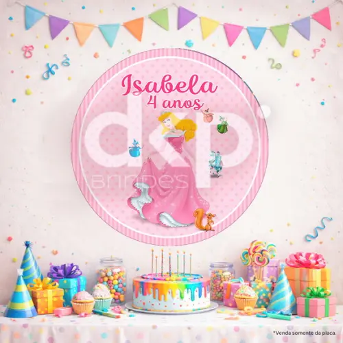 Placa Painel para Decoração Bela Adormecida