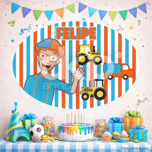 Placa Painel para Decoração Blippi