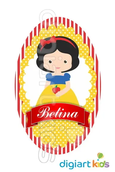Placa Painel para Decoração Festa Branca de Neve Cute