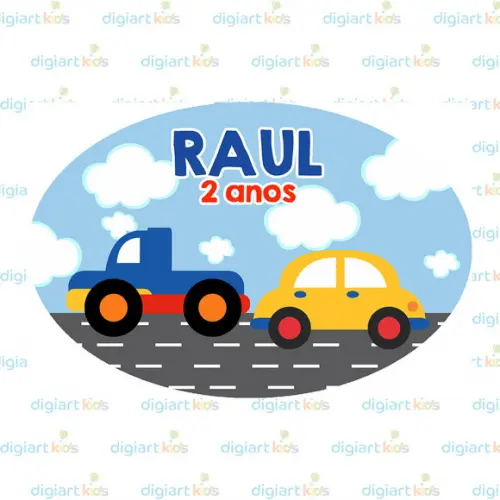 Placa Painel para Decoração Festa Carrinho e Caminhão