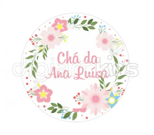 Placa Painel para Decoração Festa Chá de Fraldas Floral