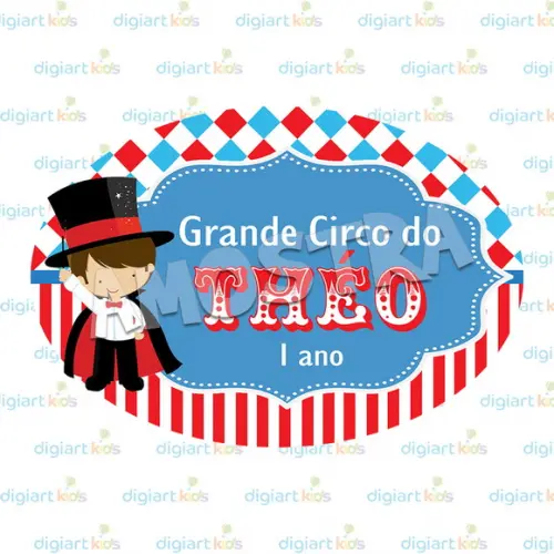 Placa Painel para Decoração Festa Circo Mágico