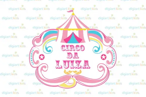 Placa Painel para Decoração Festa Circo Rosa