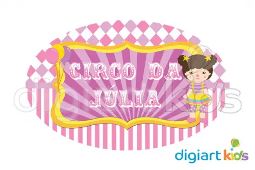 Placa Painel para Decoração Festa Circo Rosa