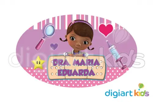Placa Painel para Decoração Festa Dra Brinquedos 65x45
