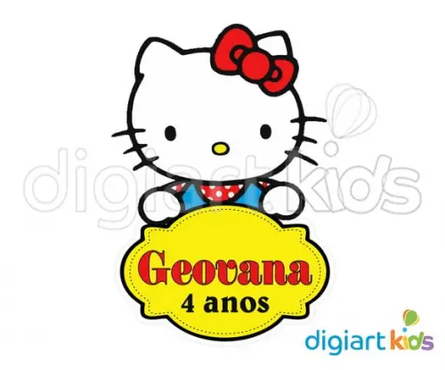 Placa Painel para Decoração Festa Hello Kitty