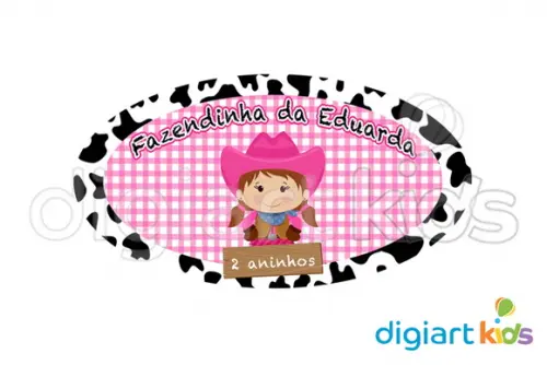 Placa Painel para Decoração Festa Fazendinha Rosa