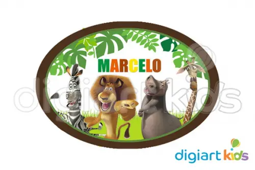 Placa Painel para Decoração Festa Madagascar