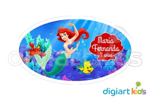 Placa Painel para Decoração Festa Pequena Sereia