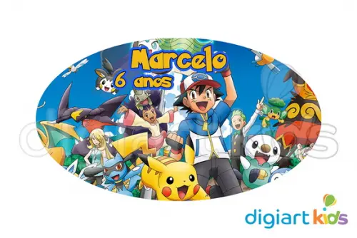 Placa Painel para Decoração Festa Pokemon