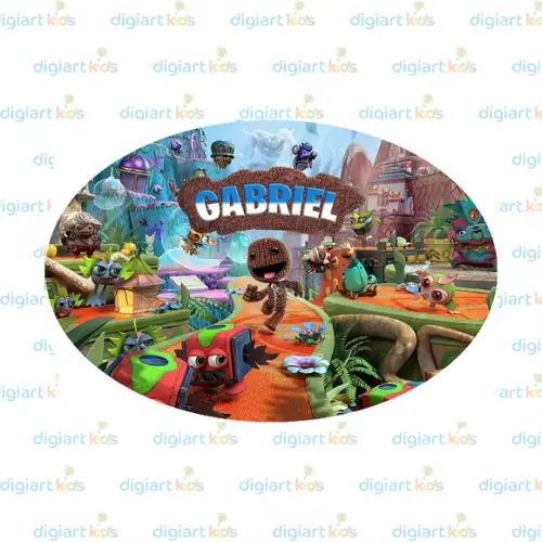 Placa Painel para Decoração Festa Sackboy