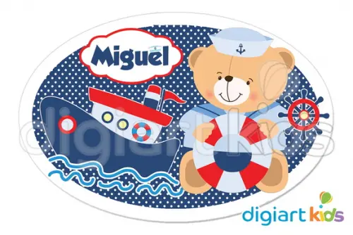 Placa Painel para Decoração Festa Ursinho Marinheiro