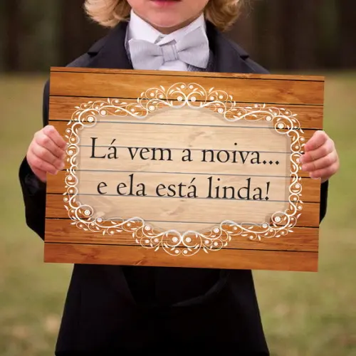 Placa para Casamento - Lá Vem a Noiva