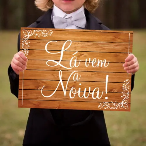 Placa para Casamento - Lá Vem a Noiva