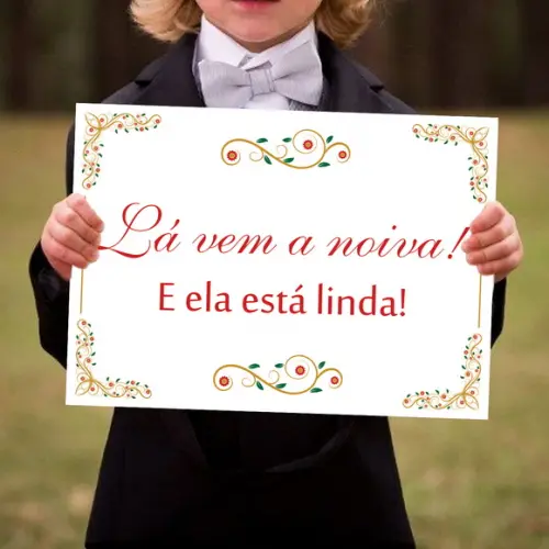 Placa para Casamento - Lá Vem a Noiva