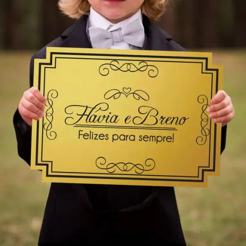 Placa para Casamento - Lá Vem a Noiva