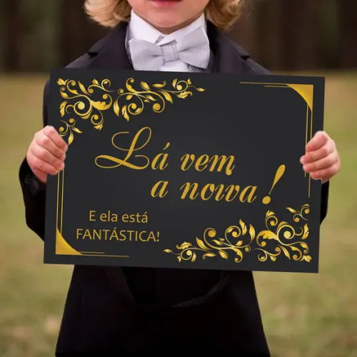 Placa para Casamento - Lá Vem a Noiva