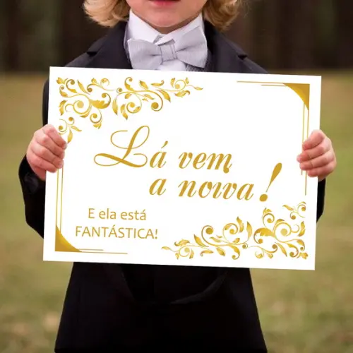 Placa para Casamento - Lá Vem a Noiva