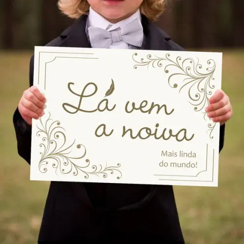 Placa para Casamento - Lá Vem a Noiva
