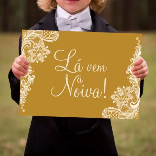 Placa para Casamento - Lá Vem a Noiva