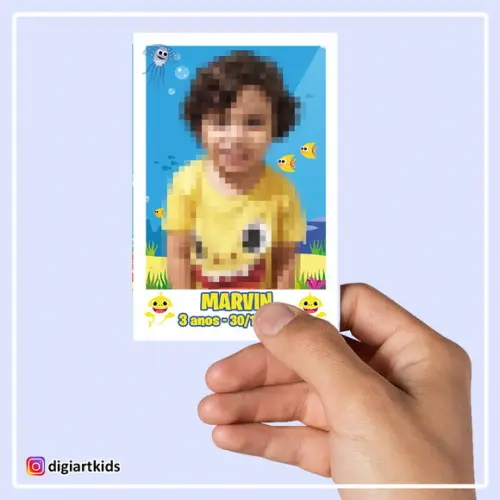 Polaroid Imã de Geladeira Baby Shark