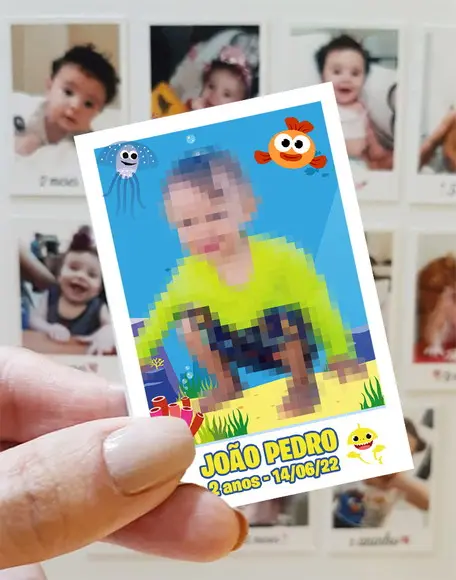 Polaroid Imã de Geladeira Baby Shark