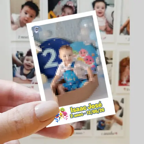 Polaroid Imã de Geladeira Baby Shark Menino