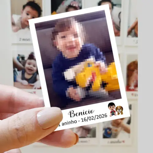 Polaroid Imã de Geladeira Bento e Totó