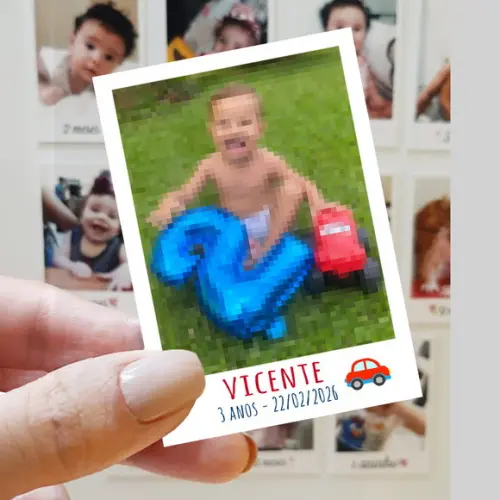 Polaroid Imã de Geladeira Carrinho