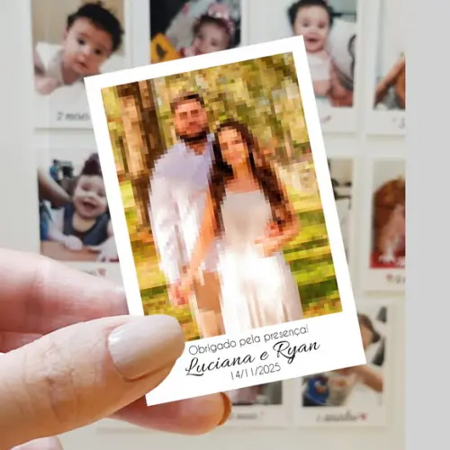 Polaroid Imã de Geladeira Casamento