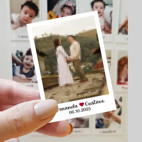 Polaroid Imã de Geladeira Casamento