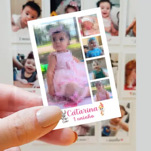 Polaroid Imã de Geladeira com 5 Fotos Baby Looney Tunes
