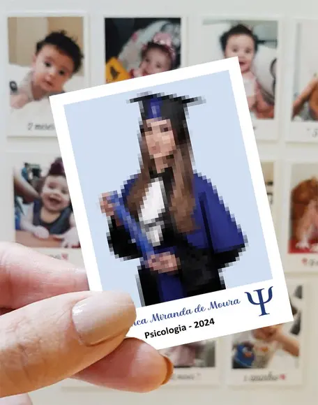 Polaroid Imã de Geladeira Formatura Psicologia