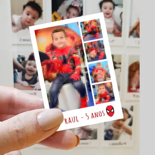 Polaroid Imã de Geladeira Homem Aranha com 5 Fotos