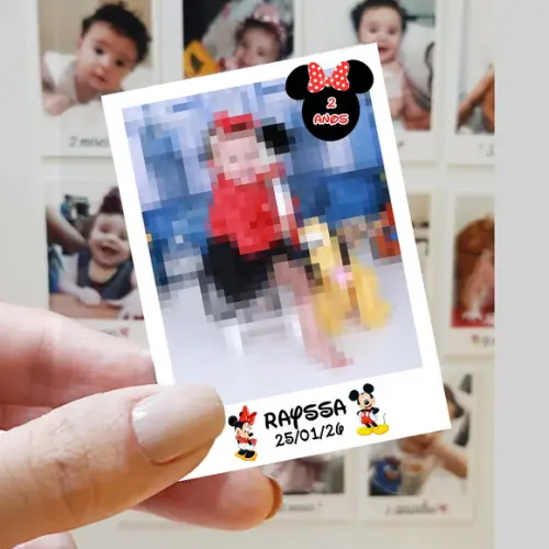 Polaroid Imã de Geladeira Mickey e Minnie