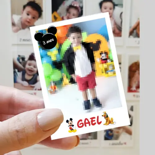 Polaroid Imã de Geladeira Mickey e Sua Turma