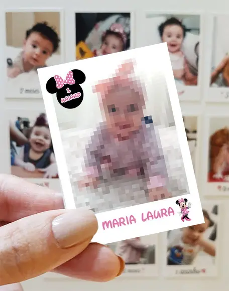 Polaroid Imã de Geladeira Minnie Rosa