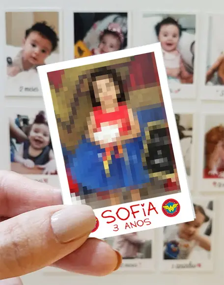 Polaroid Imã de Geladeira Mulher Maravilha