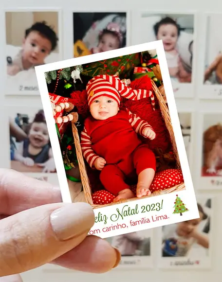 Polaroid Imã de Geladeira Natal
