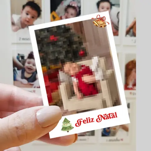 Polaroid Imã de Geladeira Natal