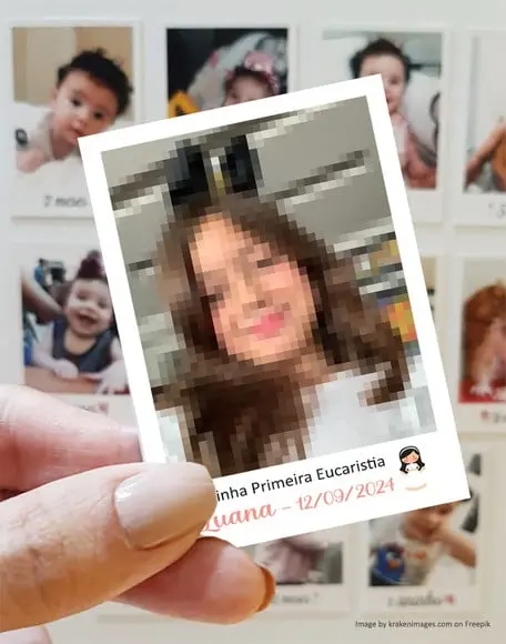 Polaroid Imã de Geladeira Primeira Comunhão Eucaristia