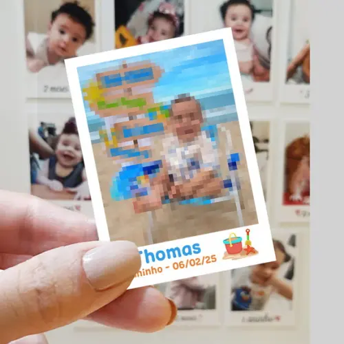 Polaroid Imã de Geladeira Praia