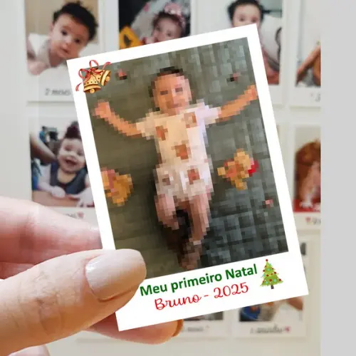 Polaroid Imã de Geladeira Primeiro Natal